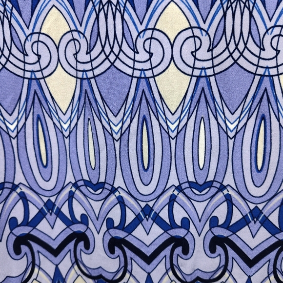 Donna Morgan Mini Dress Women Size 4 Purple Geometric 3/4 Sleeve Retro - Picture 6 of 8